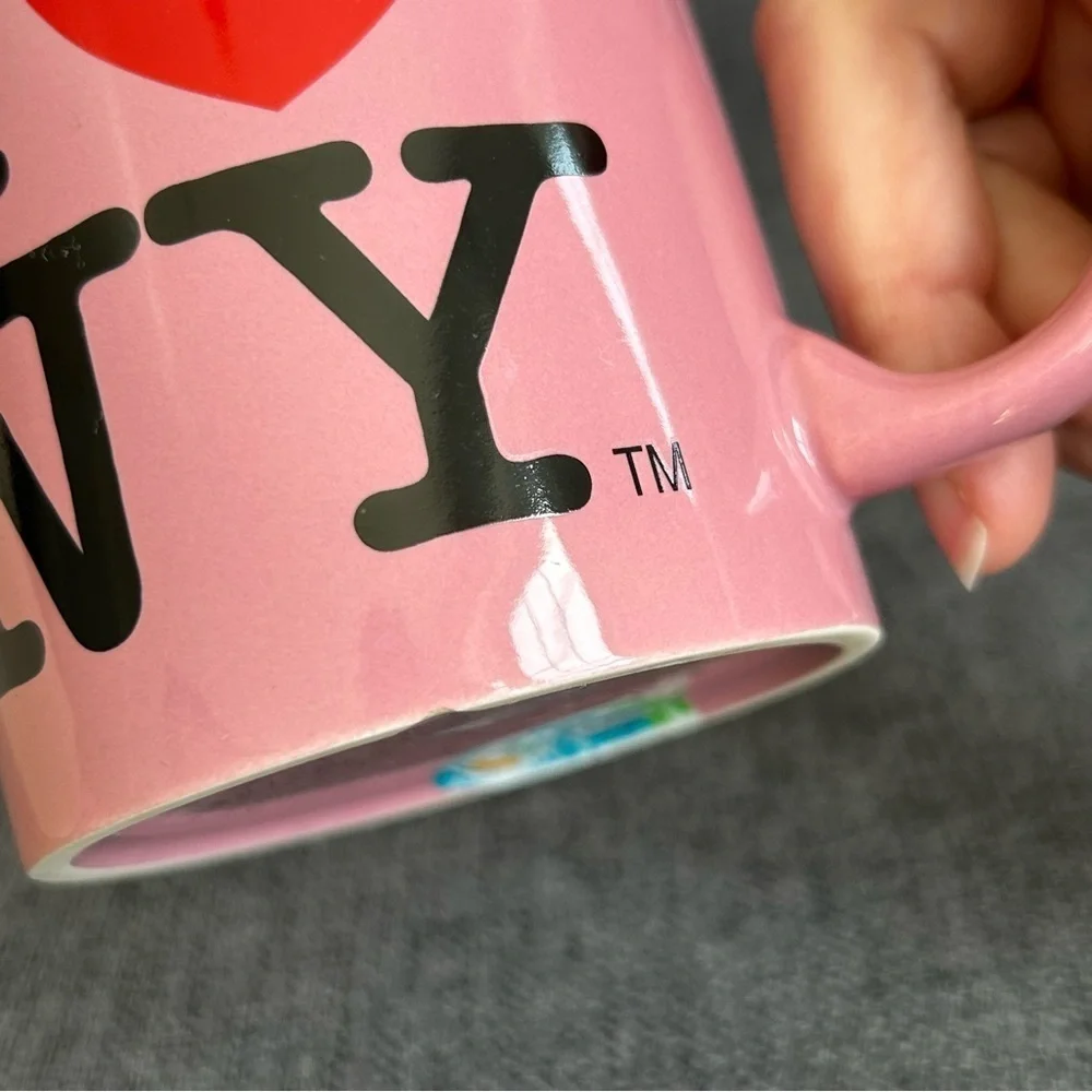 I ♥️ NY Coffee Mug, Pink, Black, Red, 12 oz